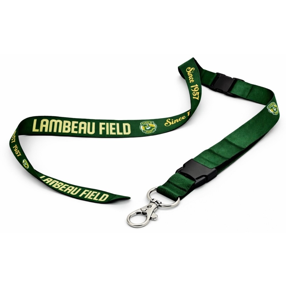 Lambeau Field Lanyard Green Yellw Since 1957 Breakaway Keychain Badge Holder NFL